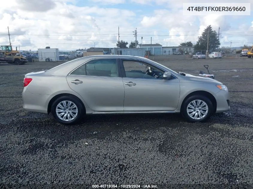 2014 Toyota Camry Le VIN: 4T4BF1FK0ER369660 Lot: 40719354