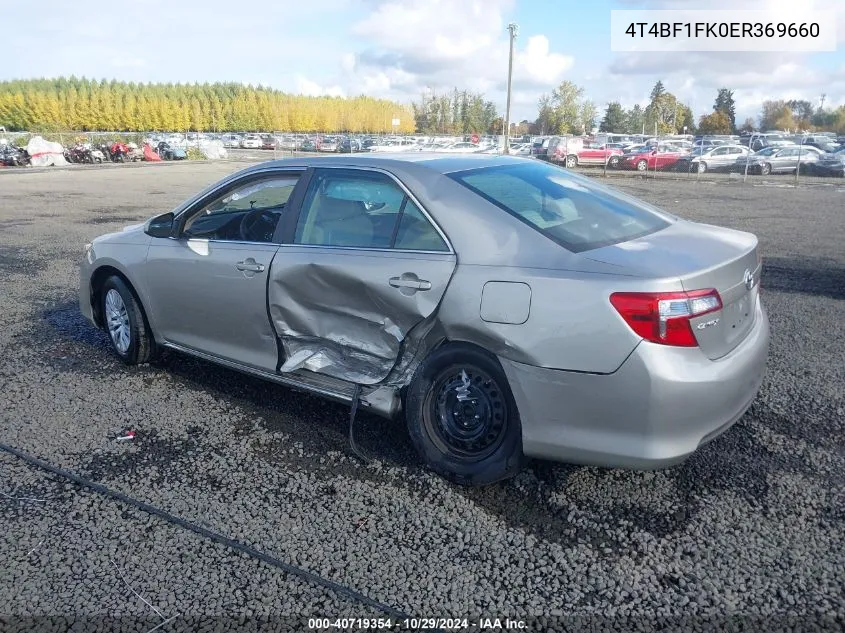 2014 Toyota Camry Le VIN: 4T4BF1FK0ER369660 Lot: 40719354