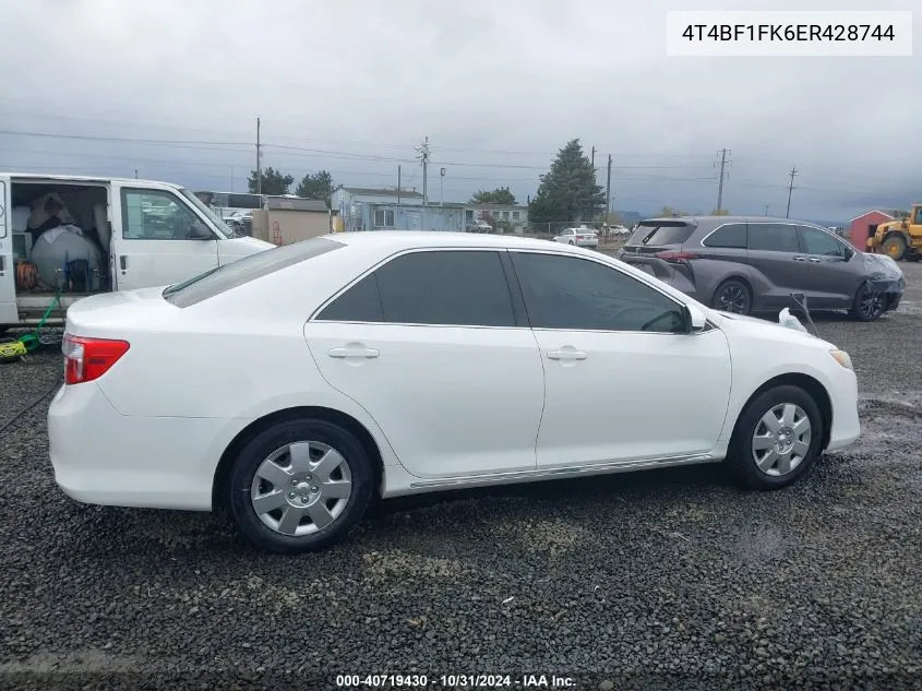 2014 Toyota Camry Le VIN: 4T4BF1FK6ER428744 Lot: 40719430