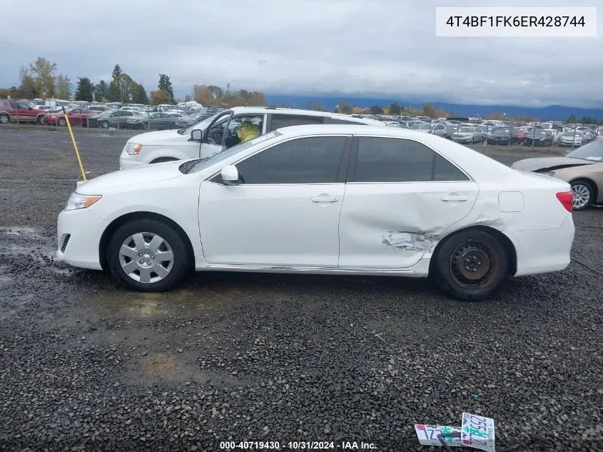 2014 Toyota Camry Le VIN: 4T4BF1FK6ER428744 Lot: 40719430