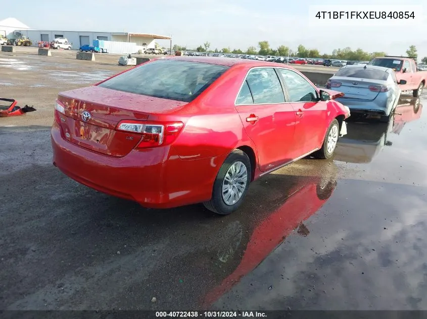 2014 Toyota Camry Le VIN: 4T1BF1FKXEU840854 Lot: 40722438