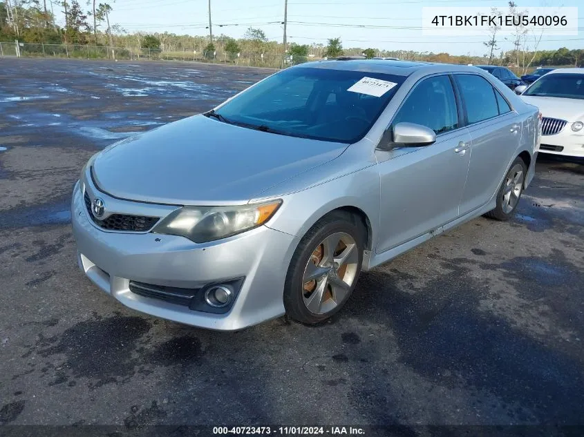 2014 Toyota Camry Se V6 VIN: 4T1BK1FK1EU540096 Lot: 40723473