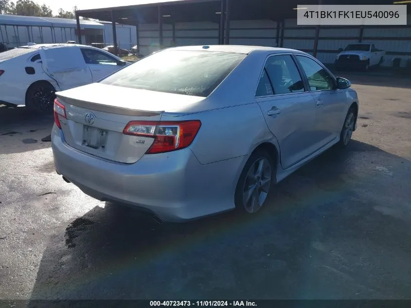 2014 Toyota Camry Se V6 VIN: 4T1BK1FK1EU540096 Lot: 40723473