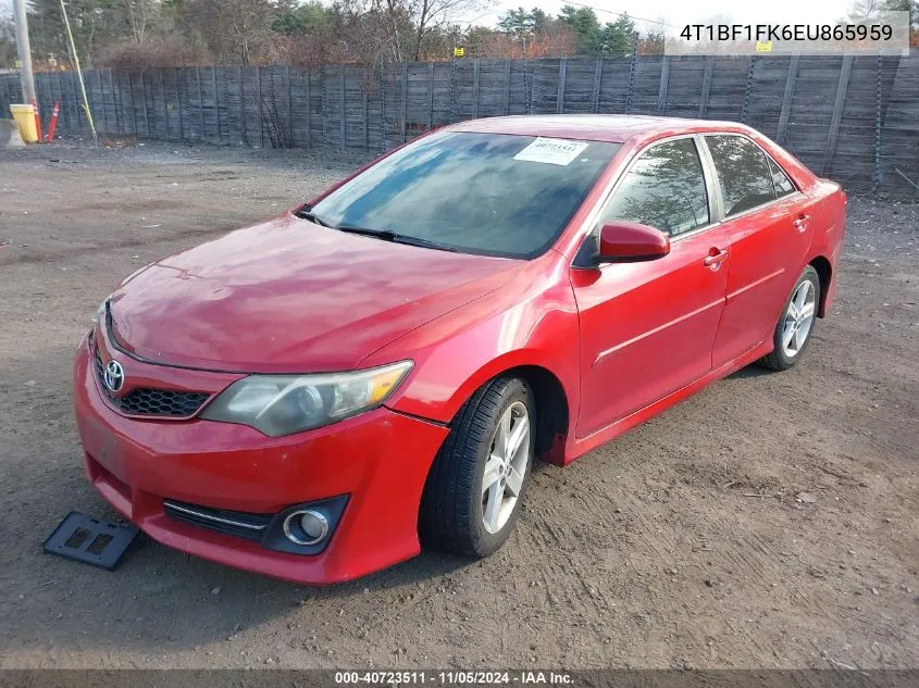 2014 Toyota Camry Se VIN: 4T1BF1FK6EU865959 Lot: 40723511