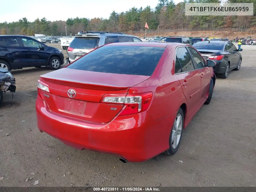 2014 Toyota Camry Se VIN: 4T1BF1FK6EU865959 Lot: 40723511