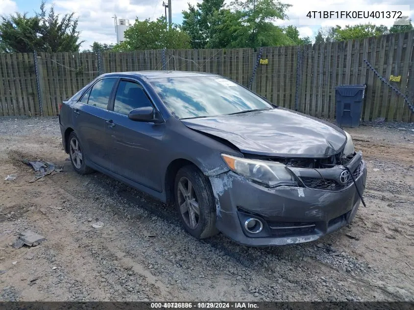 2014 Toyota Camry Se VIN: 4T1BF1FK0EU401372 Lot: 40726886