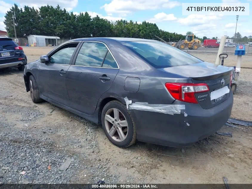 2014 Toyota Camry Se VIN: 4T1BF1FK0EU401372 Lot: 40726886