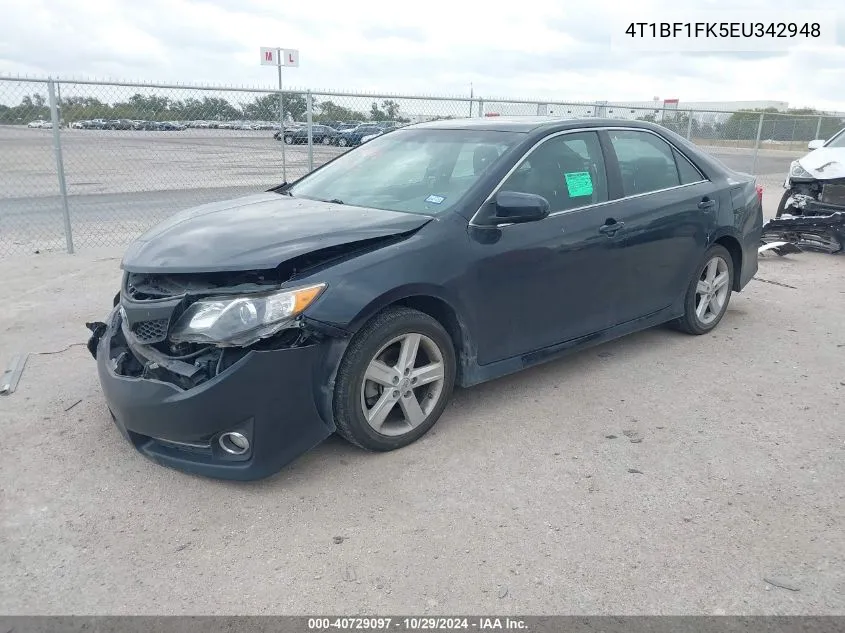 2014 Toyota Camry Se VIN: 4T1BF1FK5EU342948 Lot: 40729097