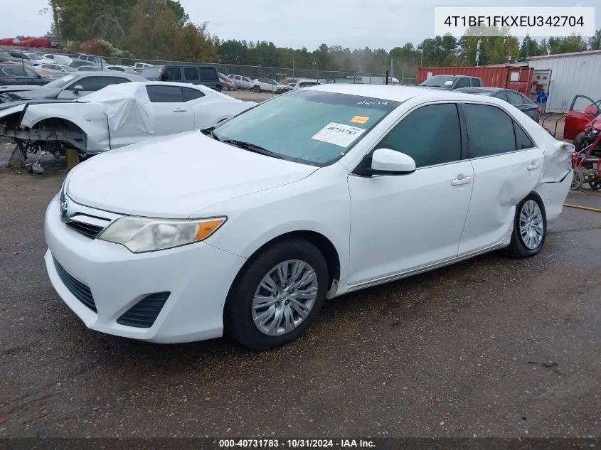 2014 Toyota Camry Le VIN: 4T1BF1FKXEU342704 Lot: 40731783