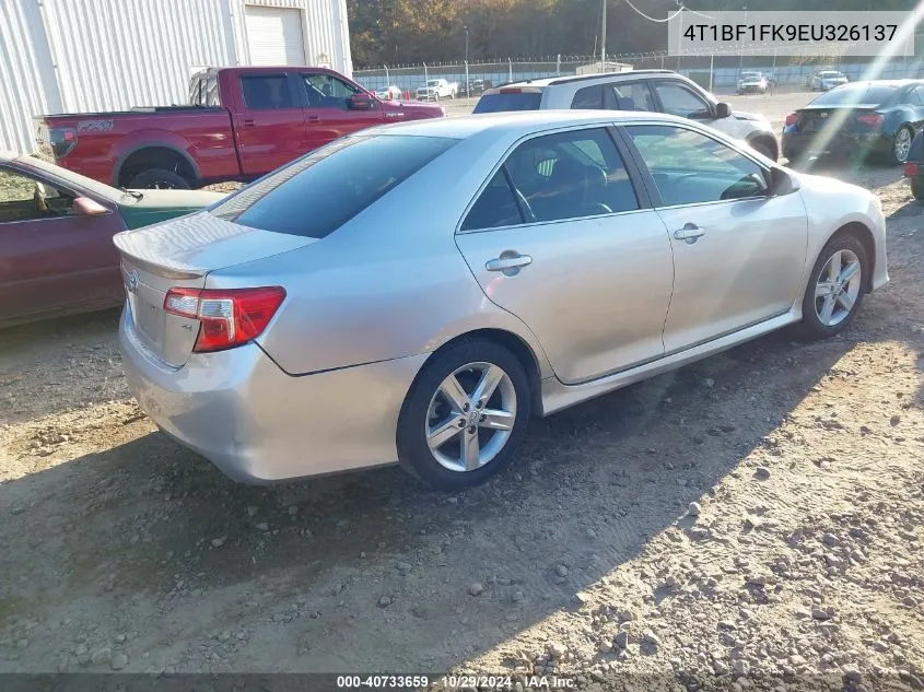 2014 Toyota Camry Se VIN: 4T1BF1FK9EU326137 Lot: 40733659