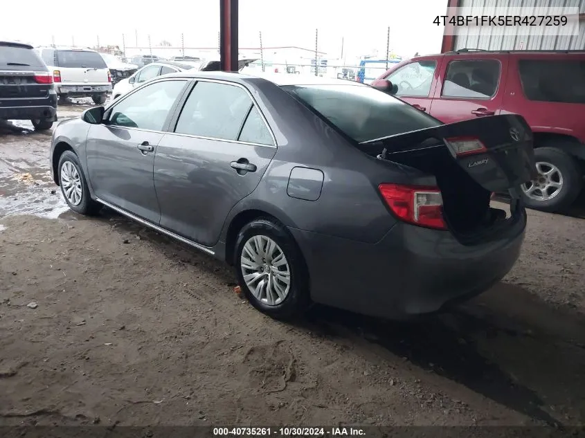 2014 Toyota Camry Le VIN: 4T4BF1FK5ER427259 Lot: 40735261