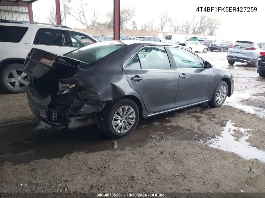 2014 Toyota Camry Le VIN: 4T4BF1FK5ER427259 Lot: 40735261