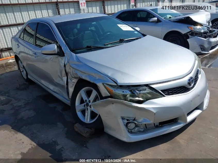 2014 Toyota Camry Se VIN: 4T1BF1FK2EU346911 Lot: 40747813