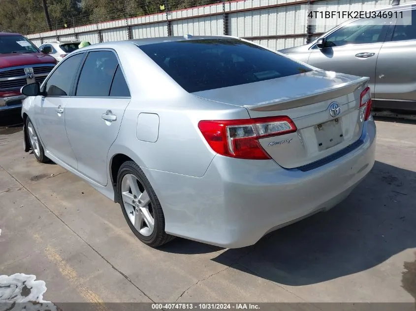 2014 Toyota Camry Se VIN: 4T1BF1FK2EU346911 Lot: 40747813