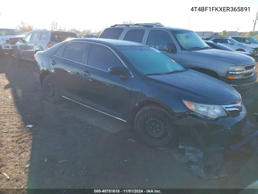 2014 Toyota Camry Le VIN: 4T4BF1FKXER365891 Lot: 40751618