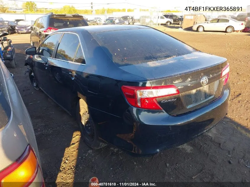 2014 Toyota Camry Le VIN: 4T4BF1FKXER365891 Lot: 40751618