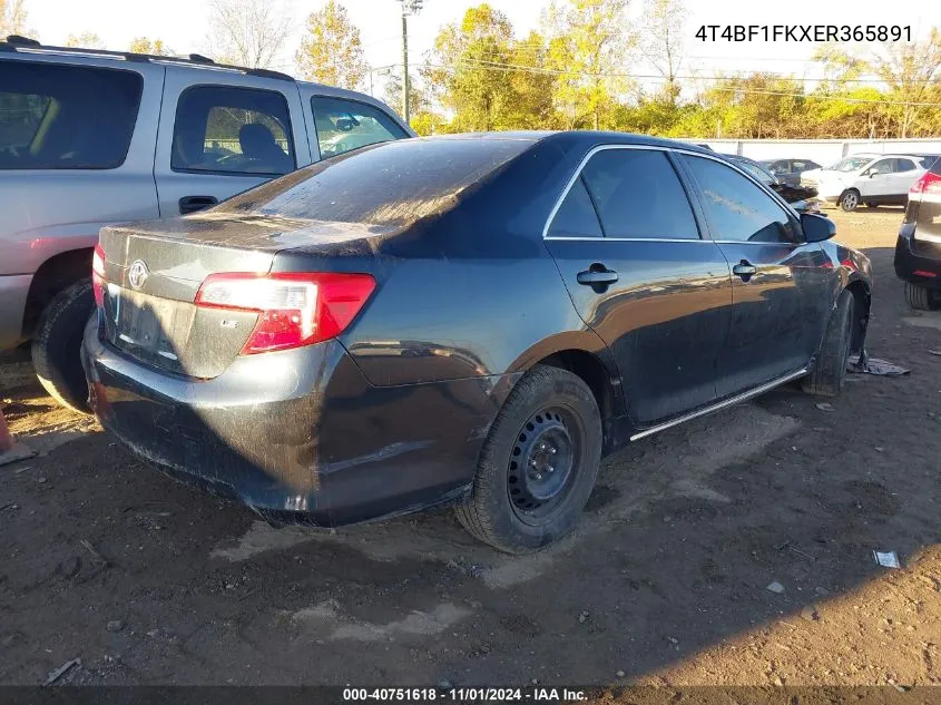 2014 Toyota Camry Le VIN: 4T4BF1FKXER365891 Lot: 40751618