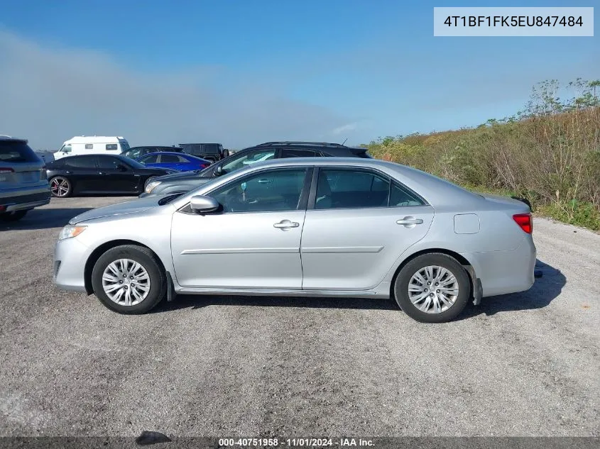 2014 Toyota Camry Le VIN: 4T1BF1FK5EU847484 Lot: 40751958