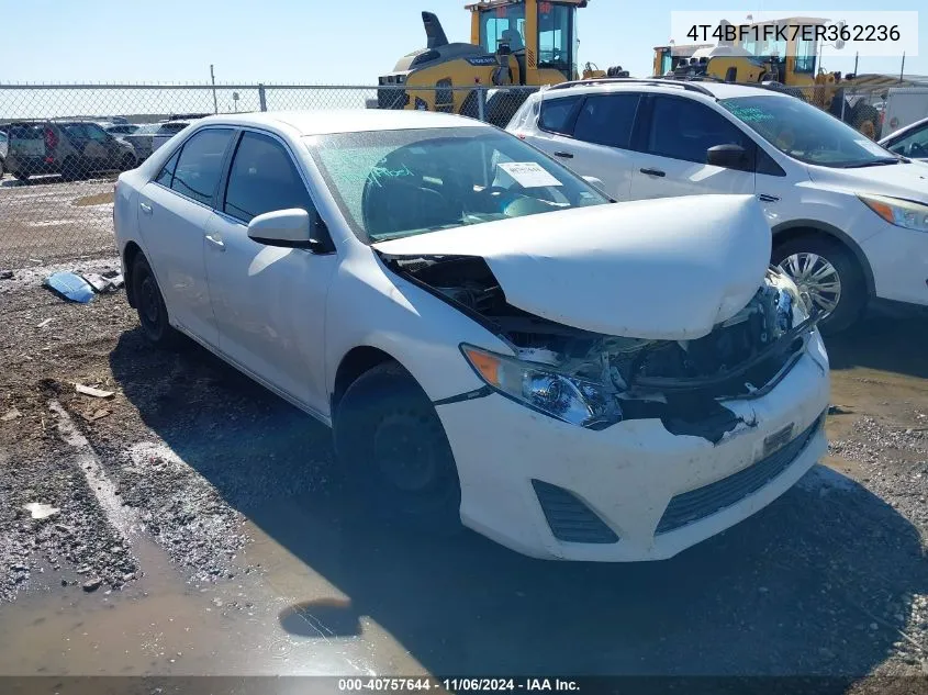 2014 Toyota Camry Le VIN: 4T4BF1FK7ER362236 Lot: 40757644