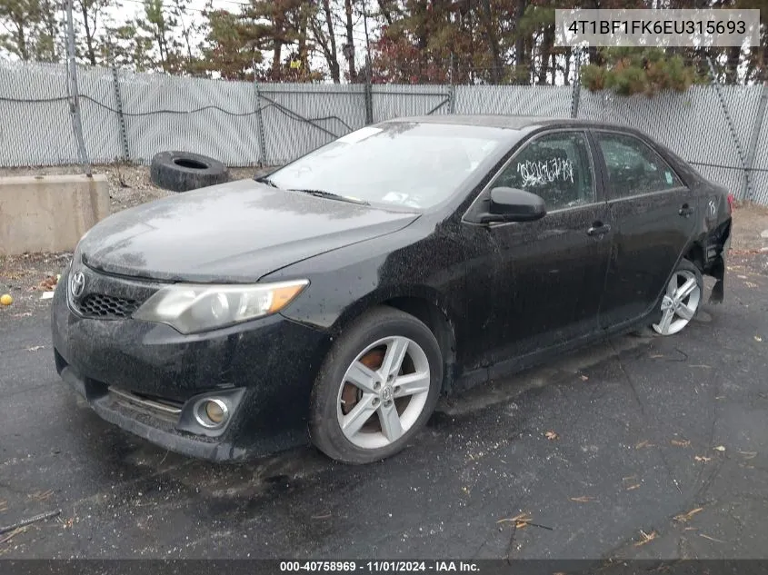 2014 Toyota Camry Se VIN: 4T1BF1FK6EU315693 Lot: 40758969