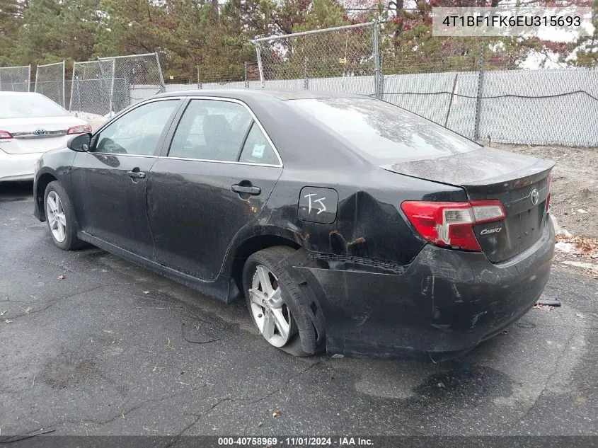 2014 Toyota Camry Se VIN: 4T1BF1FK6EU315693 Lot: 40758969