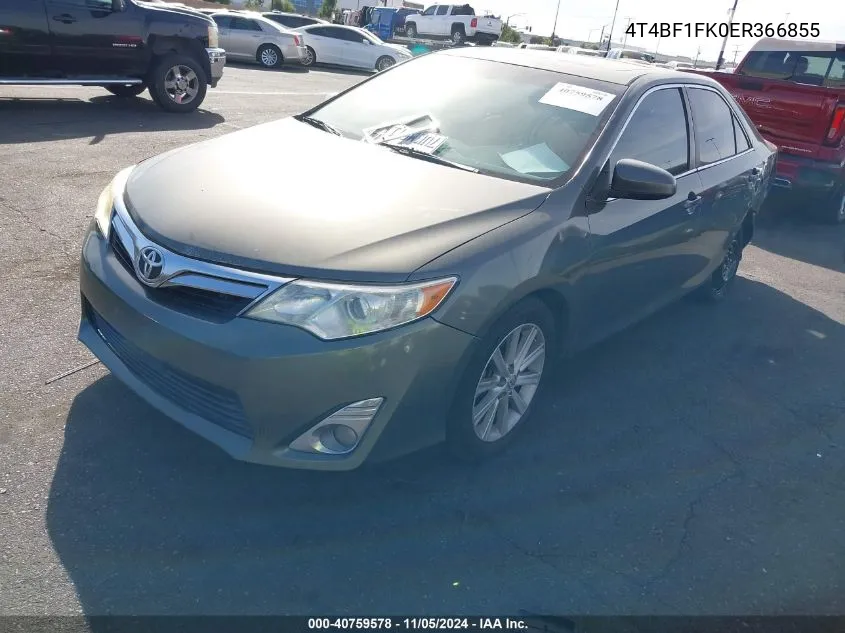 2014 Toyota Camry Xle VIN: 4T4BF1FK0ER366855 Lot: 40759578