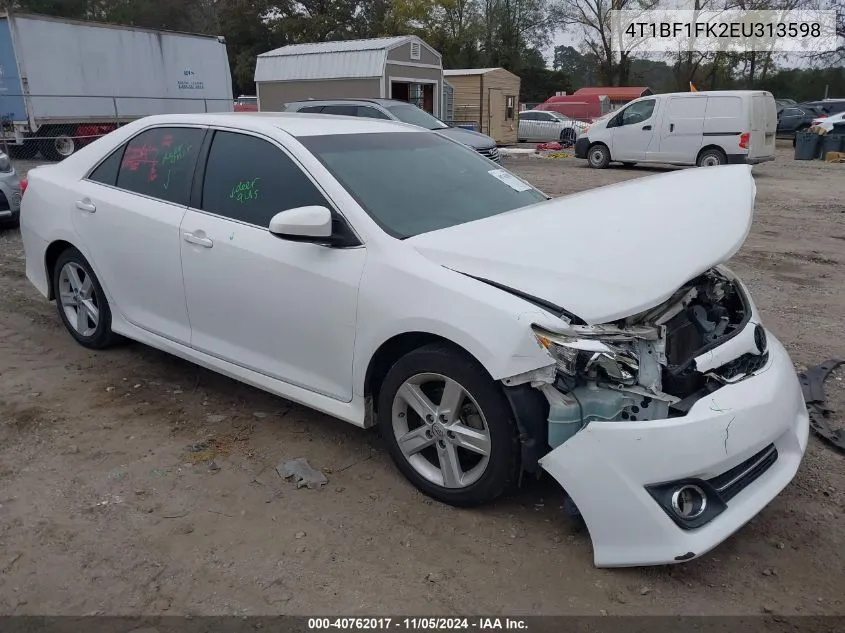 2014 Toyota Camry Se VIN: 4T1BF1FK2EU313598 Lot: 40762017