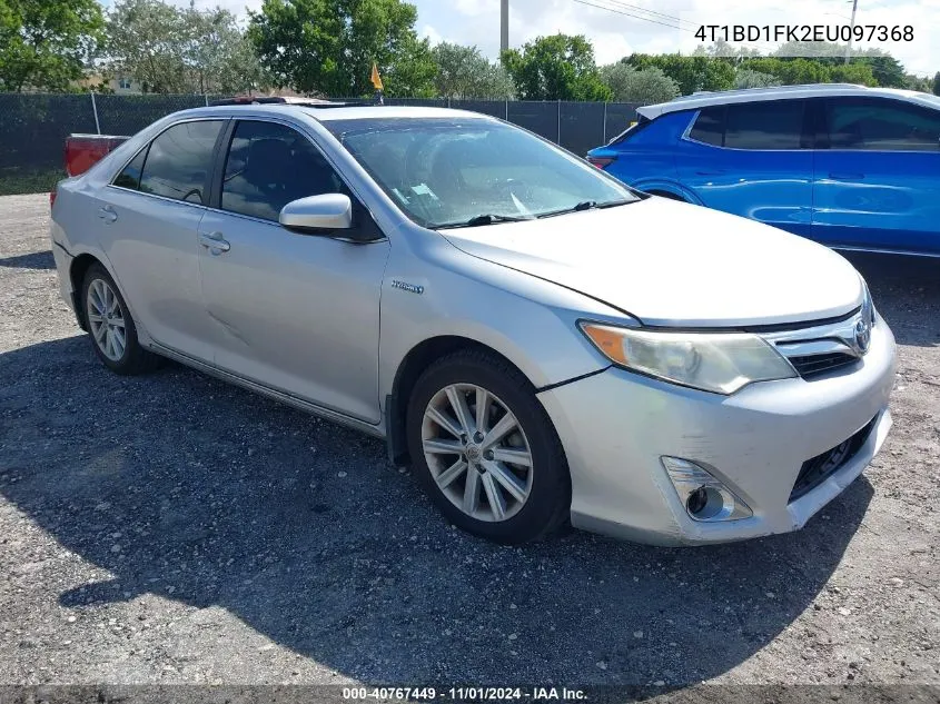 2014 Toyota Camry Hybrid Xle VIN: 4T1BD1FK2EU097368 Lot: 40767449