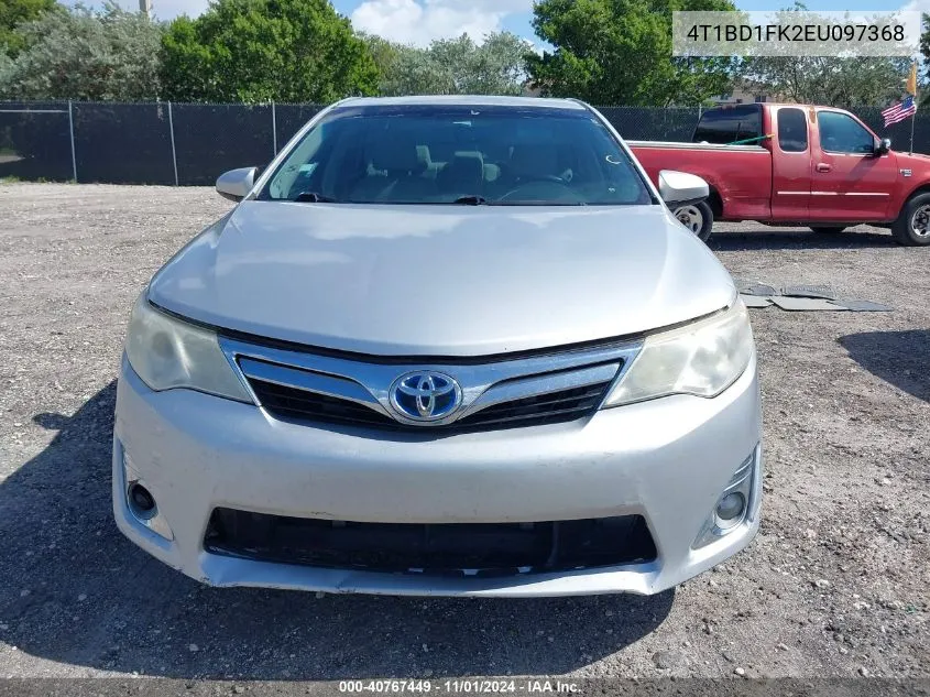 2014 Toyota Camry Hybrid Xle VIN: 4T1BD1FK2EU097368 Lot: 40767449