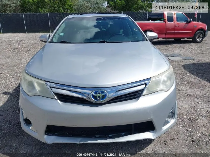 2014 Toyota Camry Hybrid Xle VIN: 4T1BD1FK2EU097368 Lot: 40767449