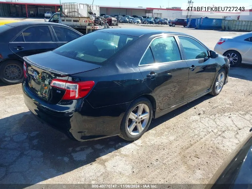 2014 Toyota Camry Se VIN: 4T1BF1FK8EU727243 Lot: 40770747