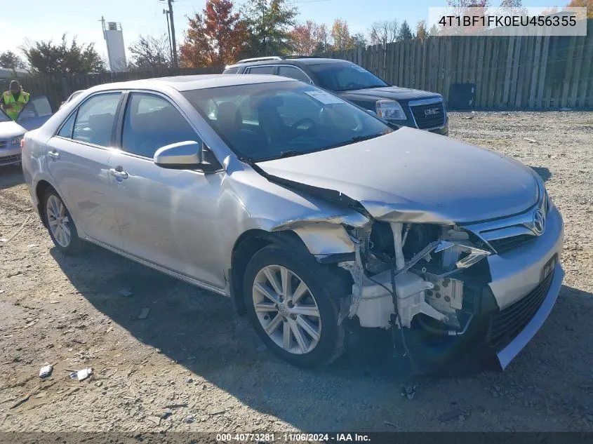 2014 Toyota Camry Xle VIN: 4T1BF1FK0EU456355 Lot: 40773281