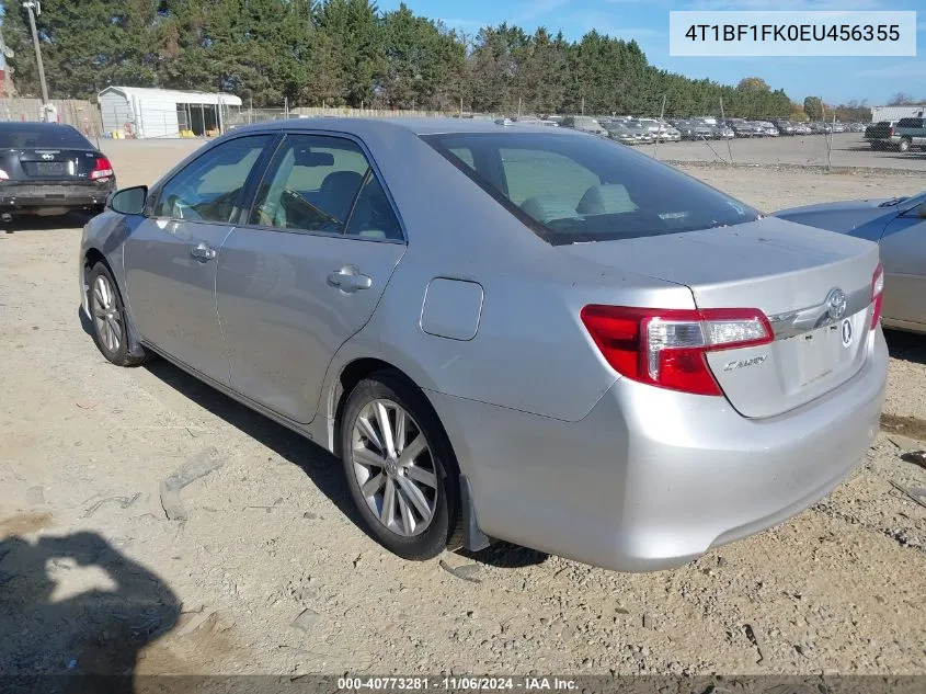 2014 Toyota Camry Xle VIN: 4T1BF1FK0EU456355 Lot: 40773281