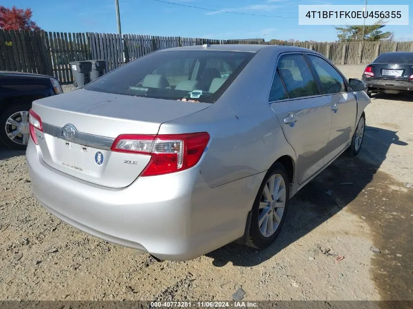 2014 Toyota Camry Xle VIN: 4T1BF1FK0EU456355 Lot: 40773281