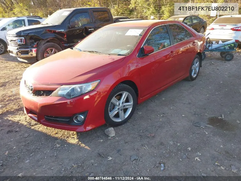 2014 Toyota Camry Se VIN: 4T1BF1FK7EU802210 Lot: 40784546