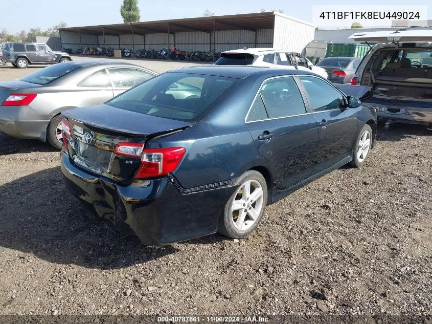 2014 Toyota Camry Se VIN: 4T1BF1FK8EU449024 Lot: 40787861