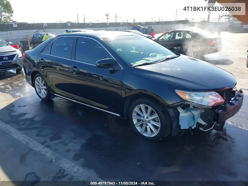 2014 Toyota Camry Xle V6 VIN: 4T1BK1FK3EU026038 Lot: 40787943