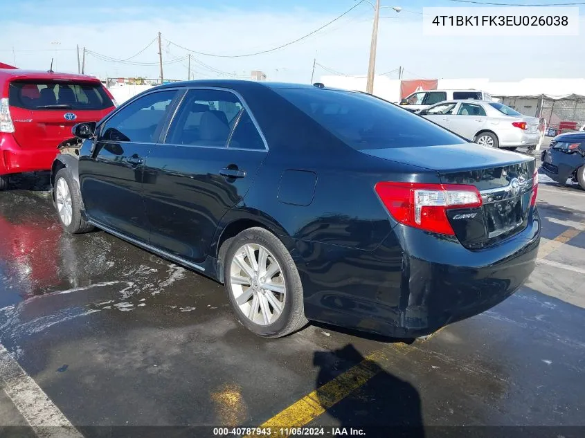 2014 Toyota Camry Xle V6 VIN: 4T1BK1FK3EU026038 Lot: 40787943