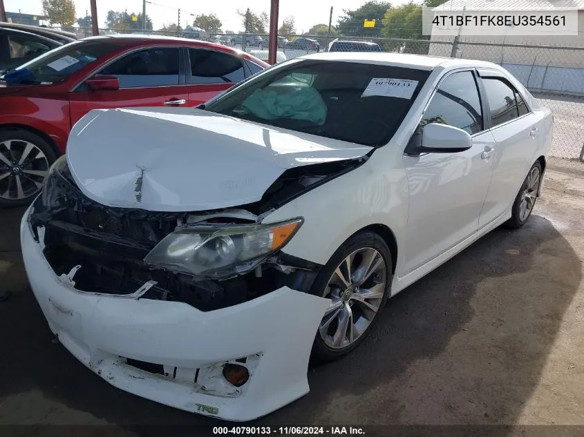 2014 Toyota Camry Se VIN: 4T1BF1FK8EU354561 Lot: 40790133