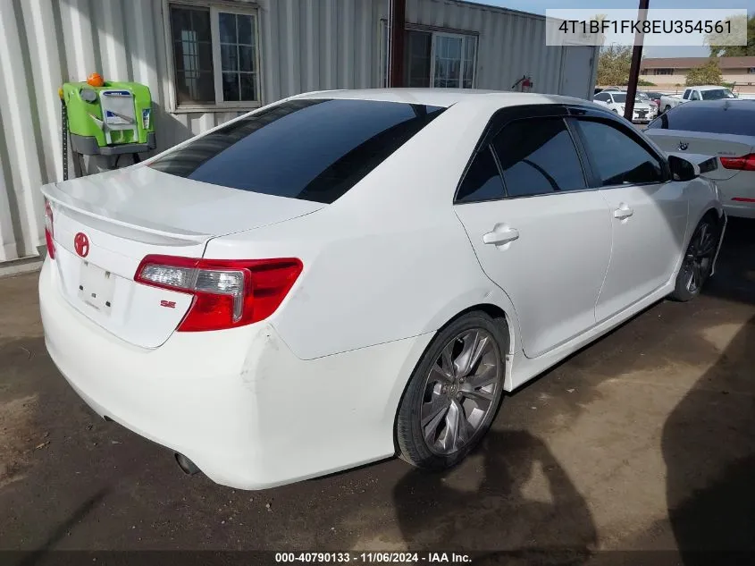 2014 Toyota Camry Se VIN: 4T1BF1FK8EU354561 Lot: 40790133