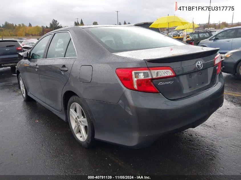 2014 Toyota Camry Se VIN: 4T1BF1FK7EU317775 Lot: 40791139