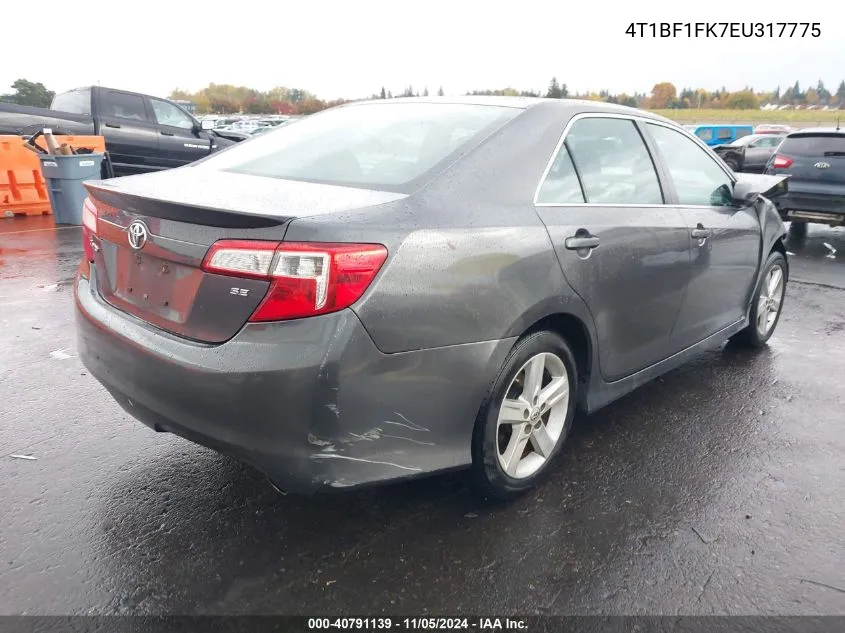 2014 Toyota Camry Se VIN: 4T1BF1FK7EU317775 Lot: 40791139