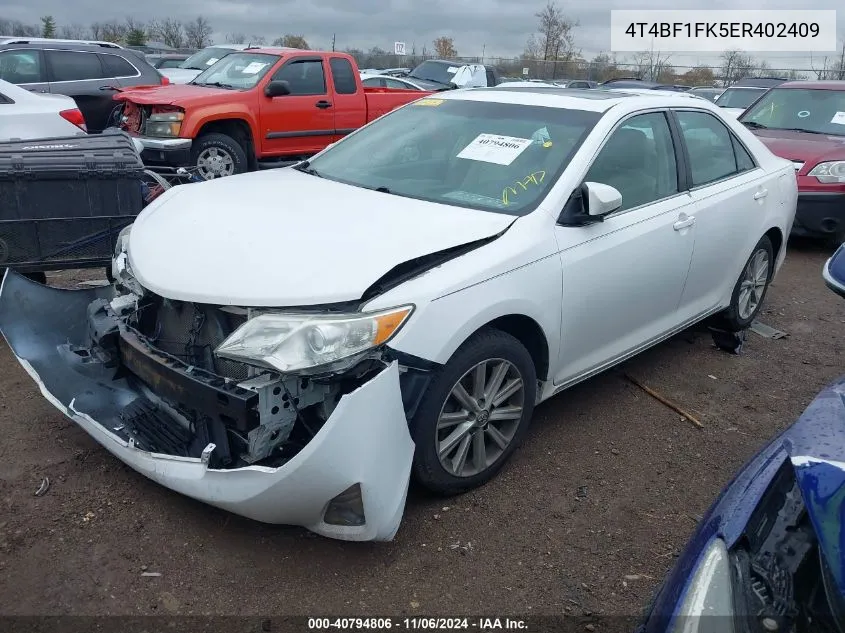 2014 Toyota Camry Xle VIN: 4T4BF1FK5ER402409 Lot: 40794806