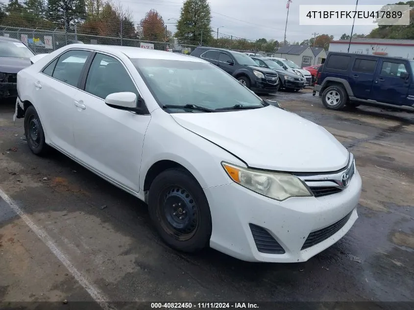 2014 Toyota Camry Le VIN: 4T1BF1FK7EU417889 Lot: 40822450