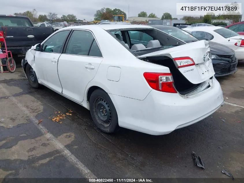 2014 Toyota Camry Le VIN: 4T1BF1FK7EU417889 Lot: 40822450