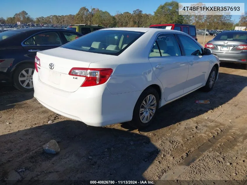 4T4BF1FKXER357693 2014 Toyota Camry Le