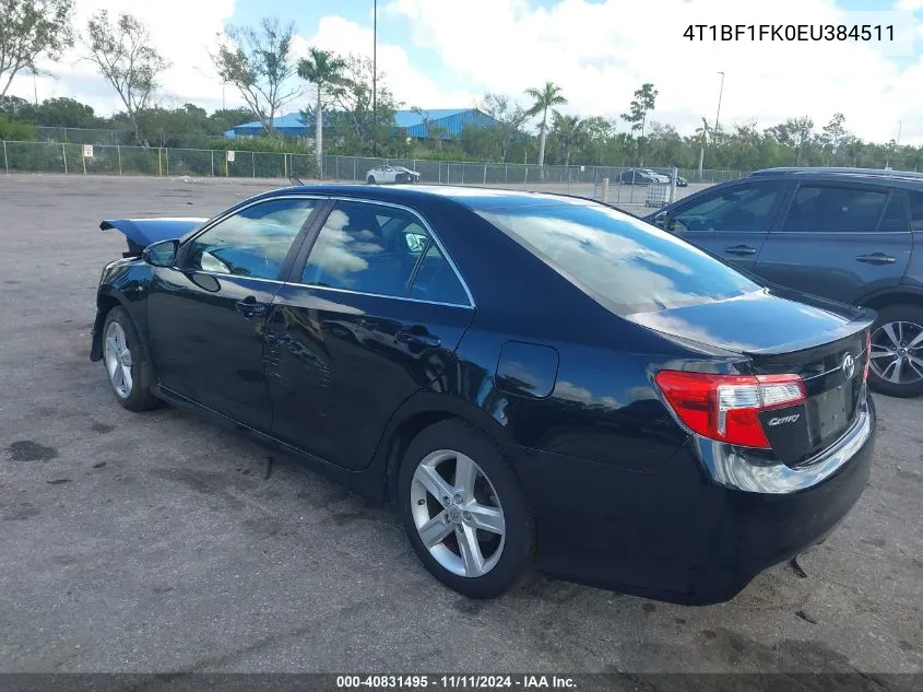 2014 Toyota Camry Se VIN: 4T1BF1FK0EU384511 Lot: 40831495