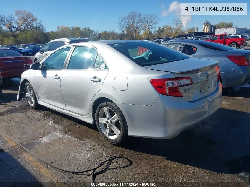 2014 Toyota Camry Se VIN: 4T1BF1FK4EU387086 Lot: 40833536