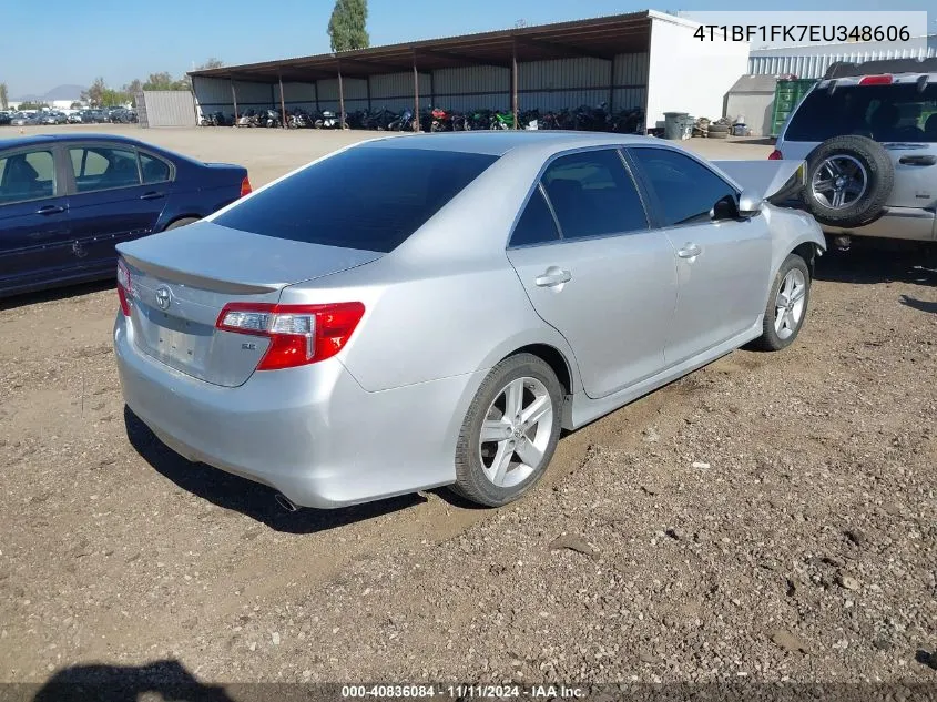 2014 Toyota Camry Se VIN: 4T1BF1FK7EU348606 Lot: 40836084