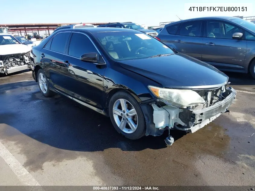 2014 Toyota Camry Se VIN: 4T1BF1FK7EU800151 Lot: 40837393